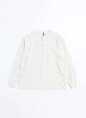 220G Cotton Single Jersey Henley Neck Long sleeve Top