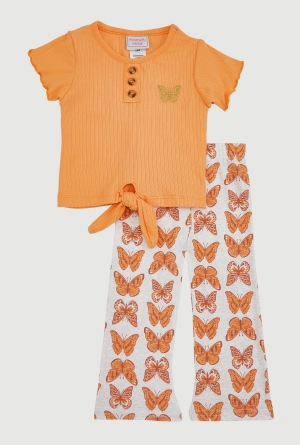 Baby Girls 12-24M Butterfly Graphic Tee and Flared Leggings
