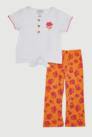 Baby Girls 12-24M Floral Graphic Tee and Flared Leggings