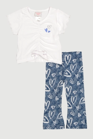Baby Girls 12-24M Hearts Graphic Tee and Flared Leggings