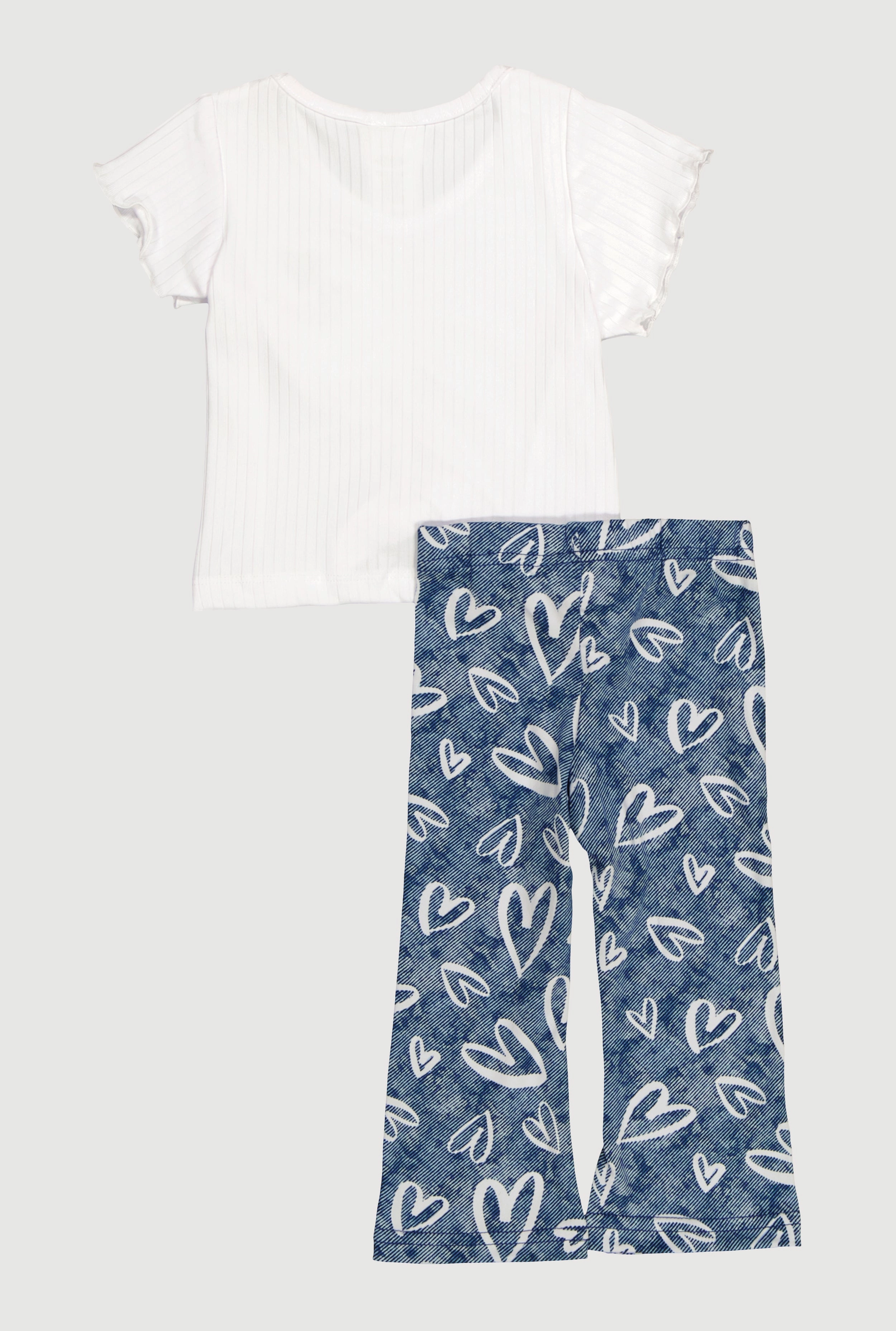 Baby Girls 12-24M Hearts Graphic Tee and Flared Leggings