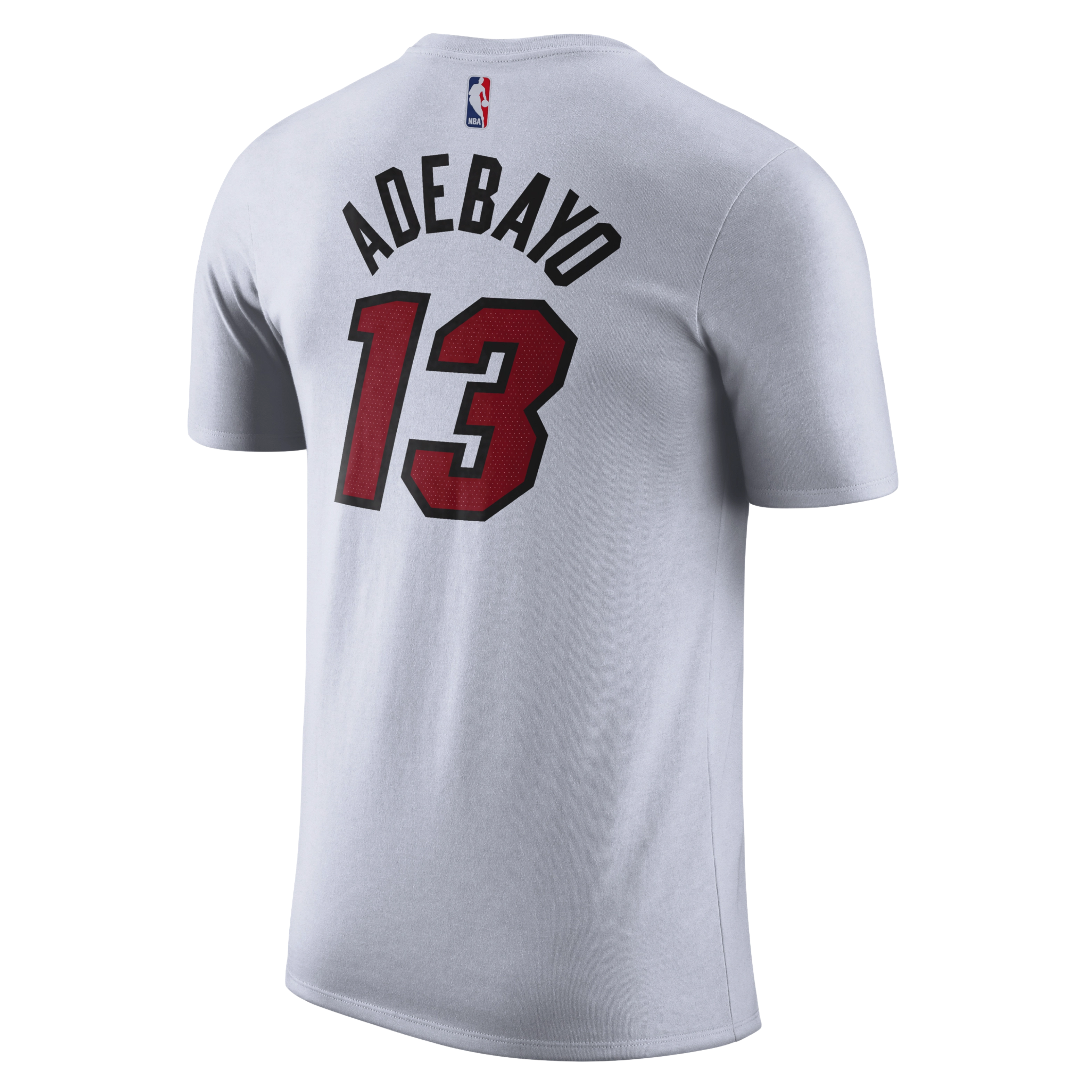 Bam Adebayo NIKE Miami HEAT Association White Name & Number Tee