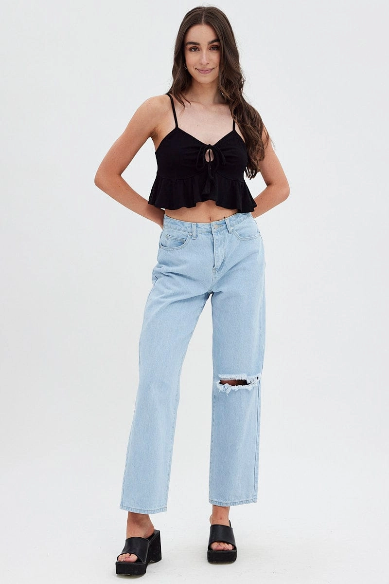 Black Cami Top Peplum