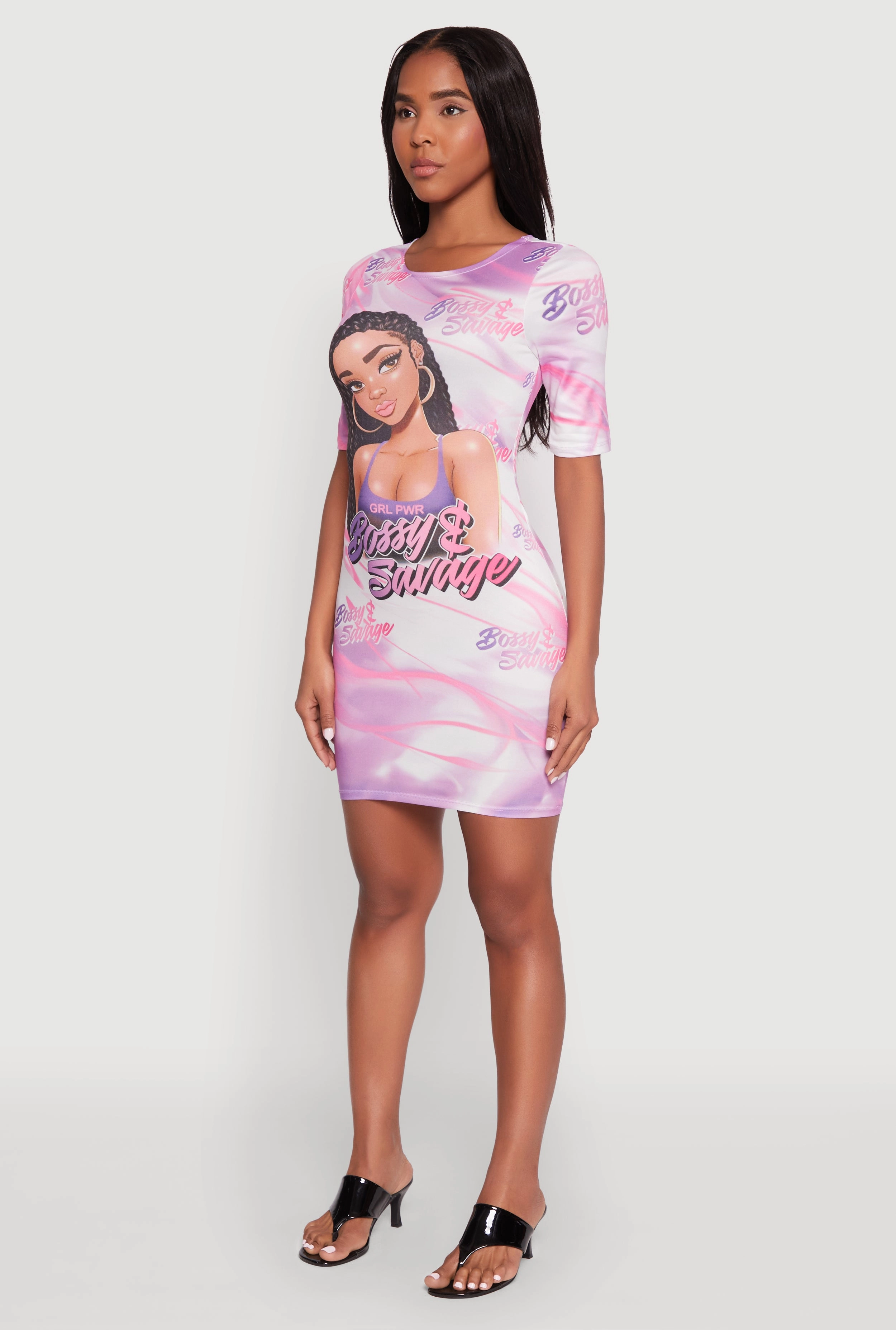 Bossy and Savage Graphic T Shirt Dress