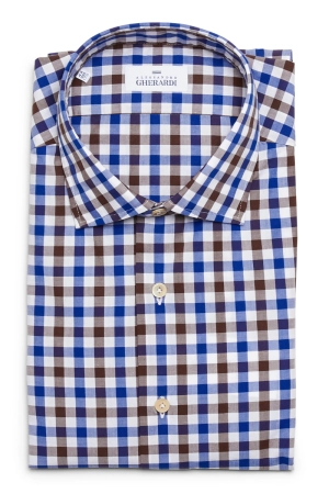 Brown Blue Plaid Shirt