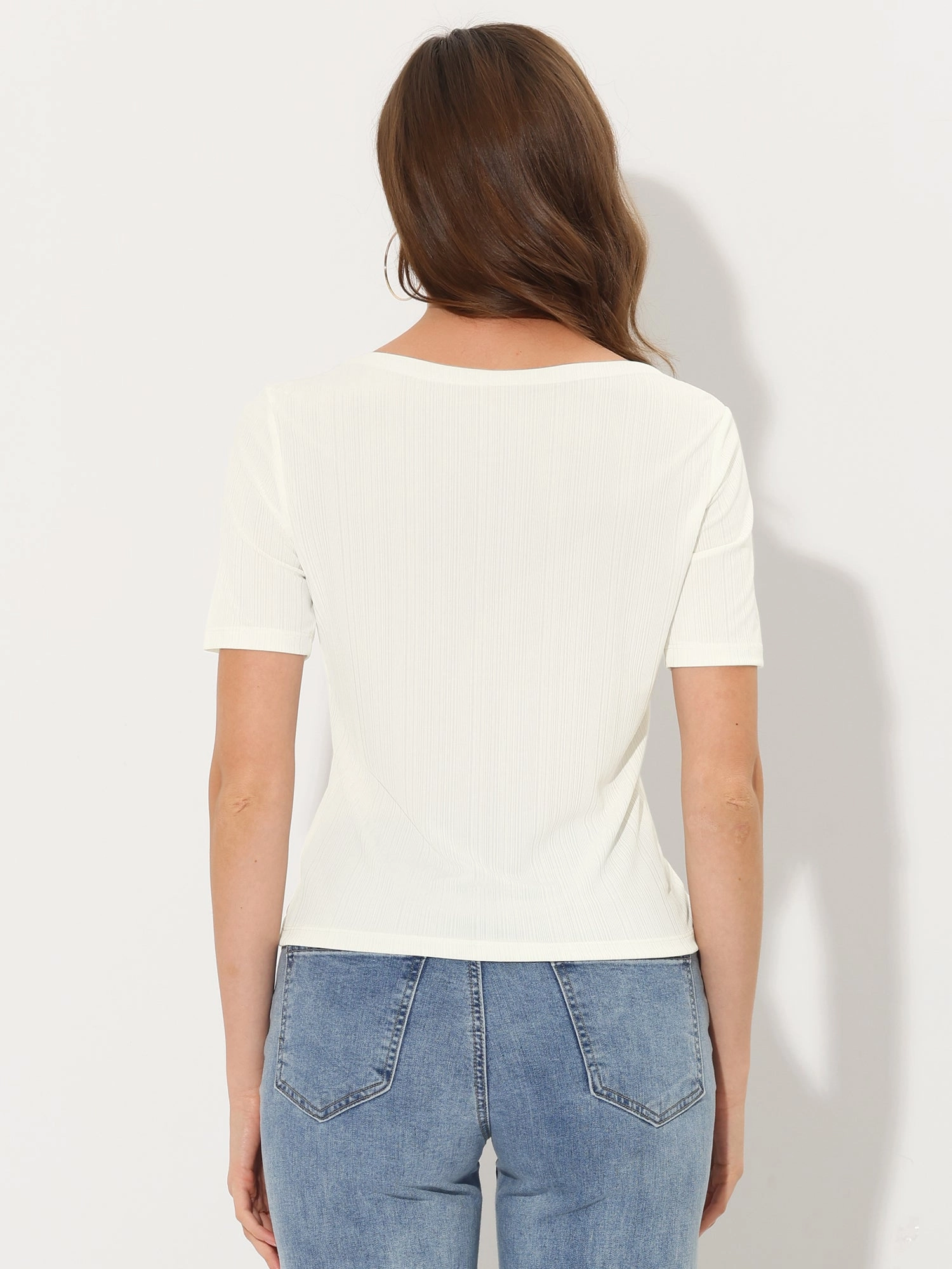Casual Round Neck Short Sleeve Twist Knot Tee T-Shirt