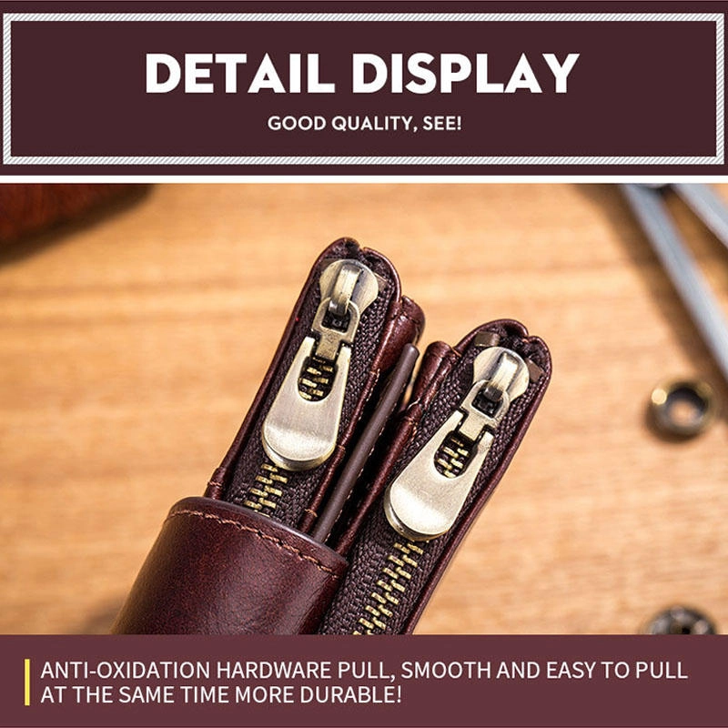 Chain Wallets For Men Leather Vintage RFID Blocking Foldable Anti-Theft Coins Wallets