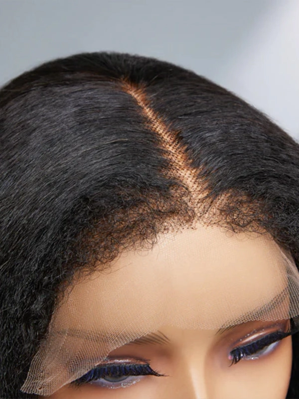Chinalacewig Type 4C Edges Curly Baby Hairline Undetectable 5x5 HD Lace Front Wig Kinky Straight NEW007