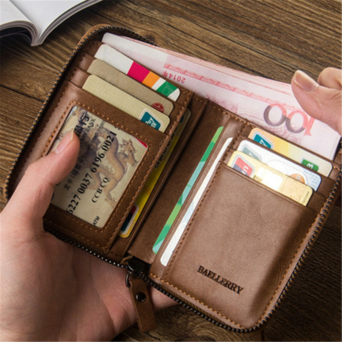 Couples Wallet Vintage PU Leather Short Zipper Card Holder Vertical Horizontal Wallets
