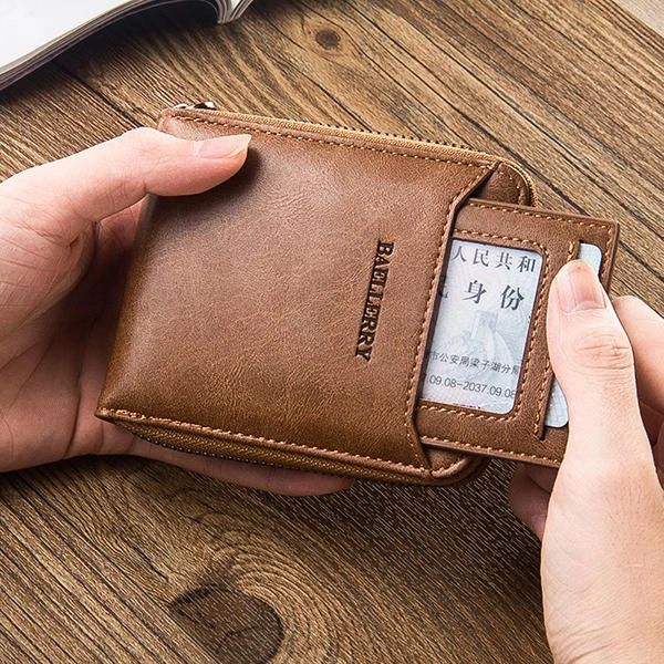 Couples Wallet Vintage PU Leather Short Zipper Card Holder Vertical Horizontal Wallets