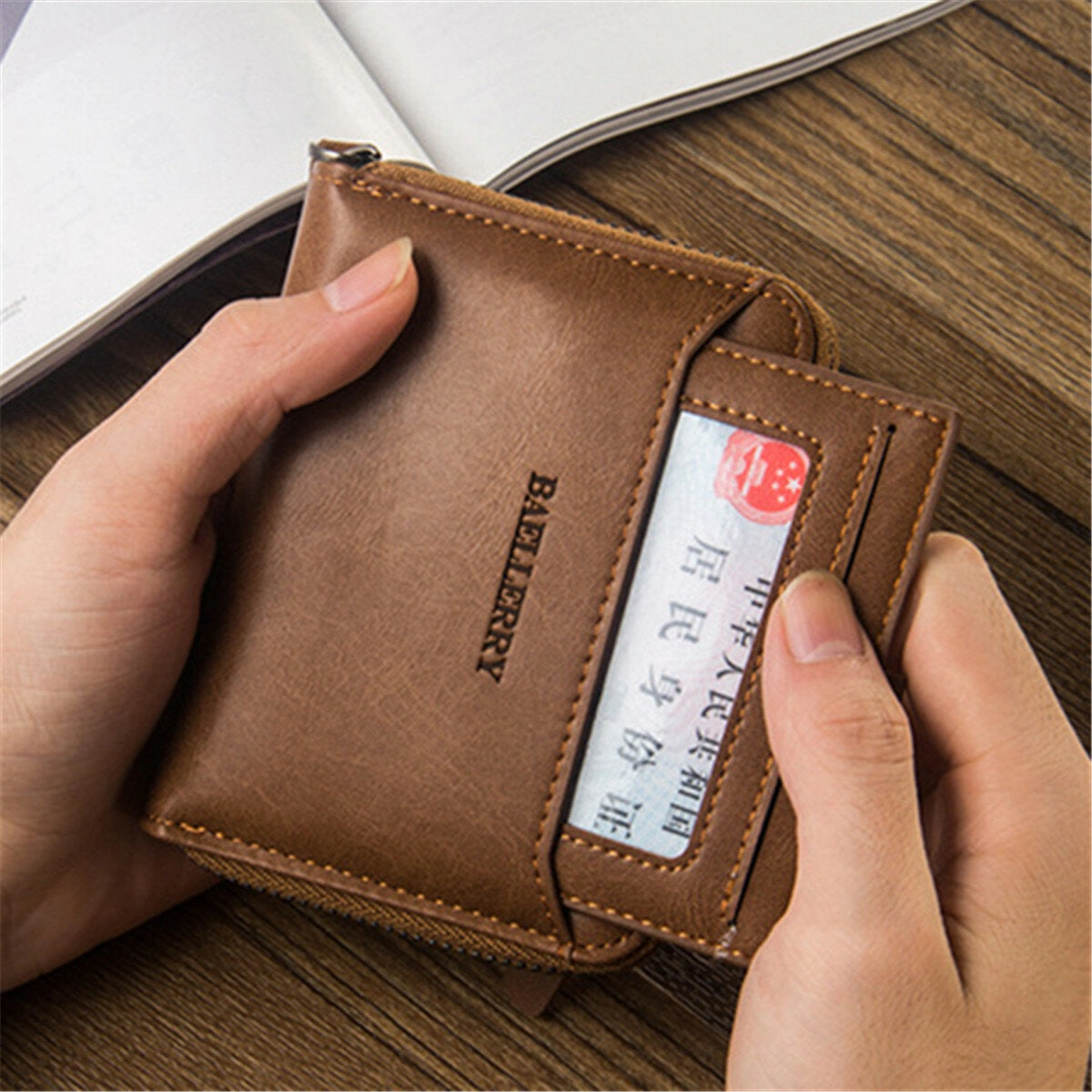 Couples Wallet Vintage PU Leather Short Zipper Card Holder Vertical Horizontal Wallets