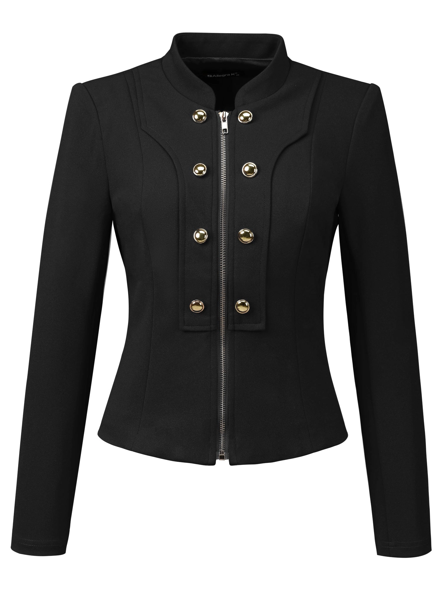 Crop Vintage Double Breasted Motorcycle Zip Up Steampunk Jacket