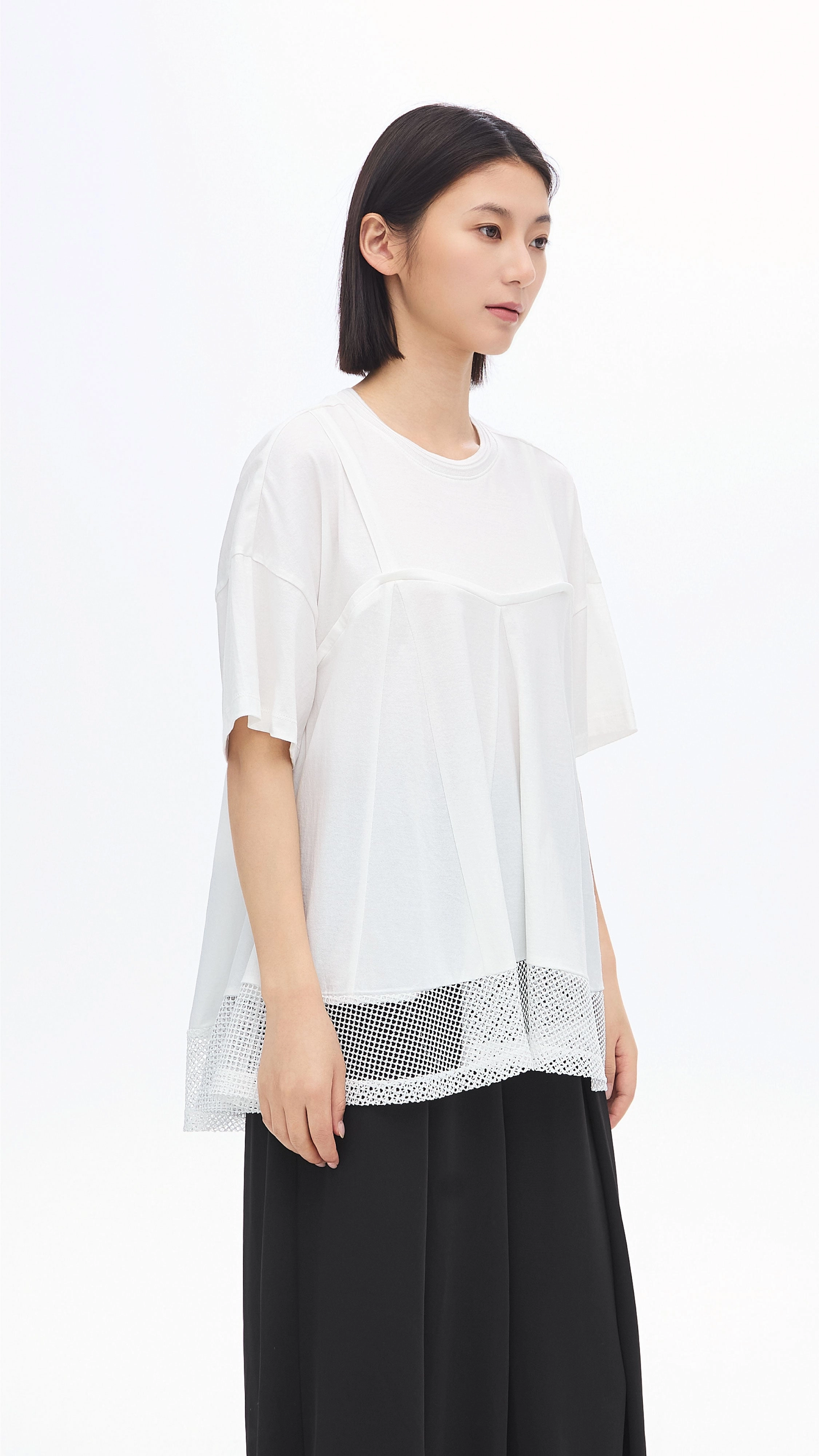 Cut-Sewn Patched Top