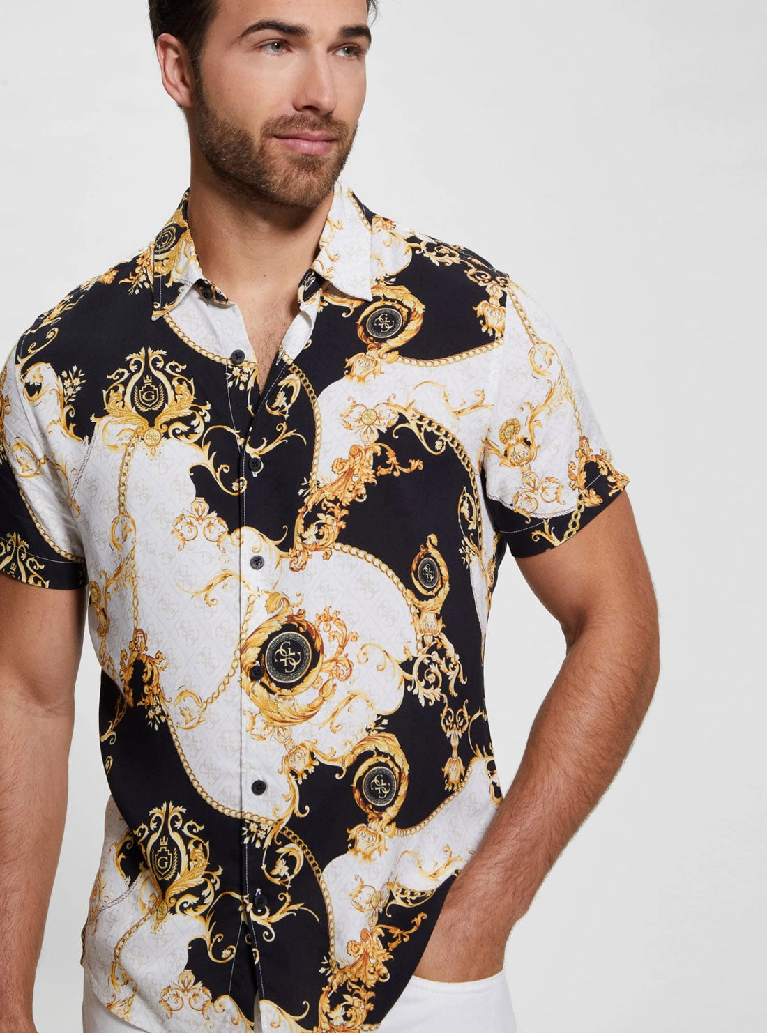 Eco Gold Chain Print Short Sleeve Shirt