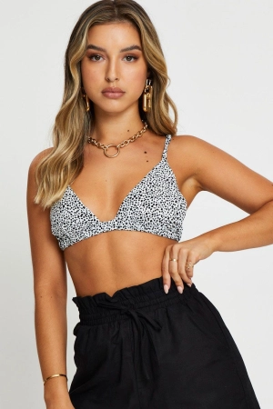 Geo Print Halter Bralette
