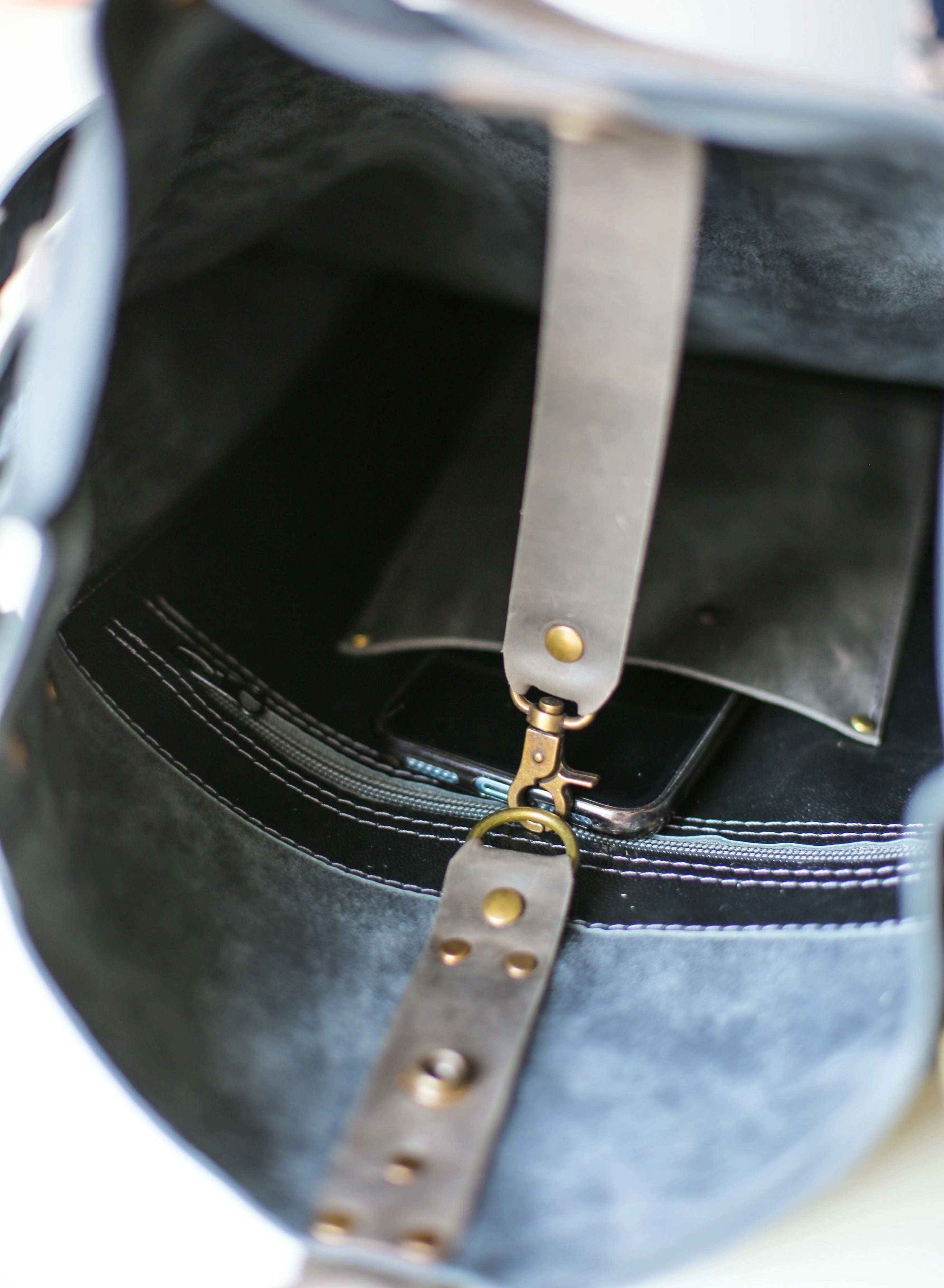 Gray Suede Backpack
