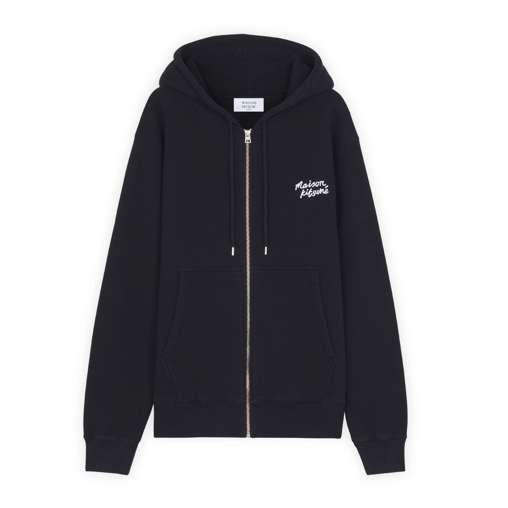 Handwriting Comfort Zipped Hoodie Black/White Bicolor