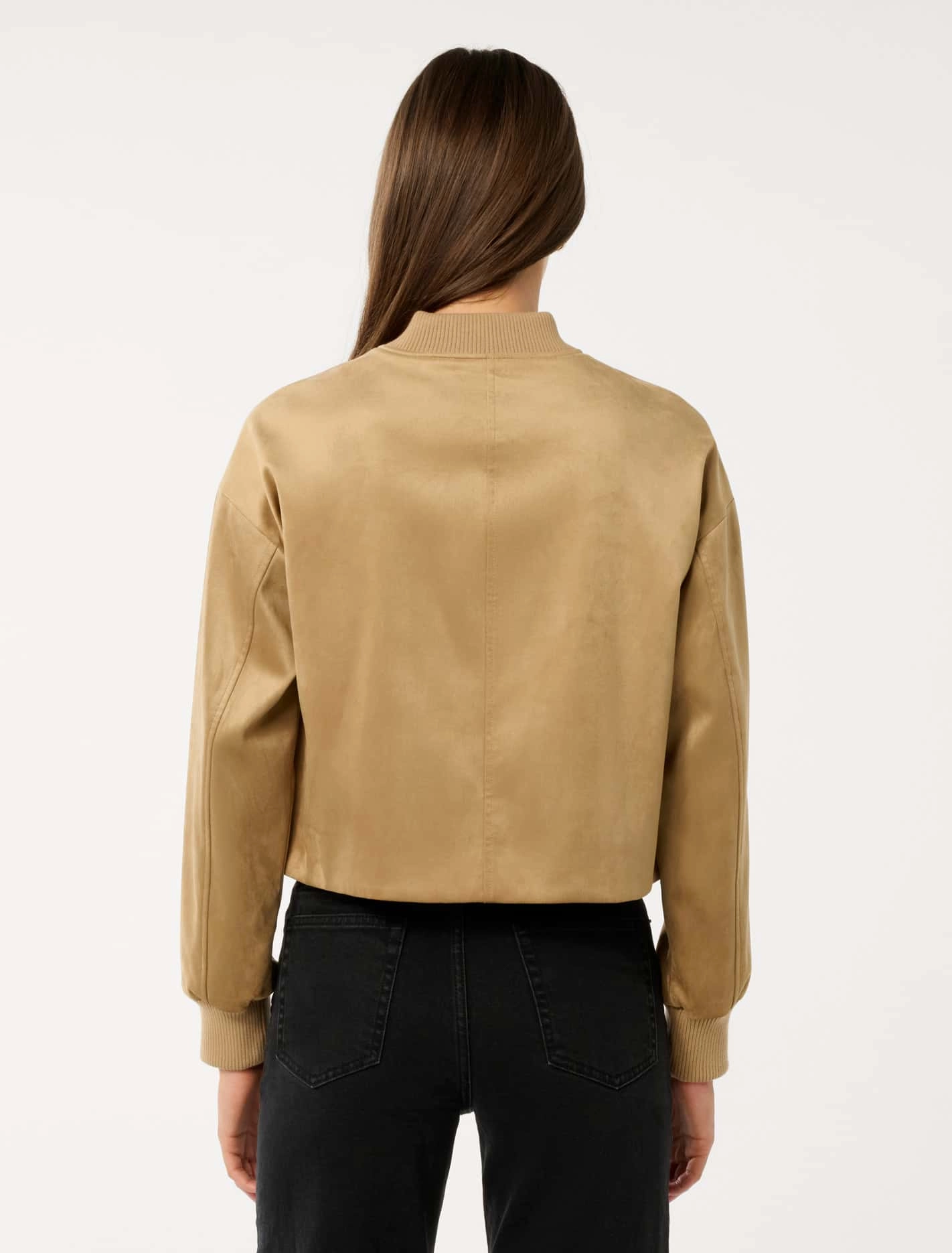 Hazel Vegan Suede Bomber Jacket