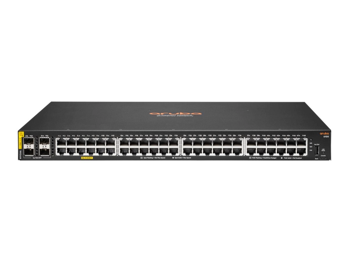 HPE Aruba Networking CX 6100 48G Class4 PoE 4SFP  740W Switch - Switch - L3 - managed - 48 x 10/100/1000 (PoE )   4 x 1 Gigabit R9Y04A#B2B
