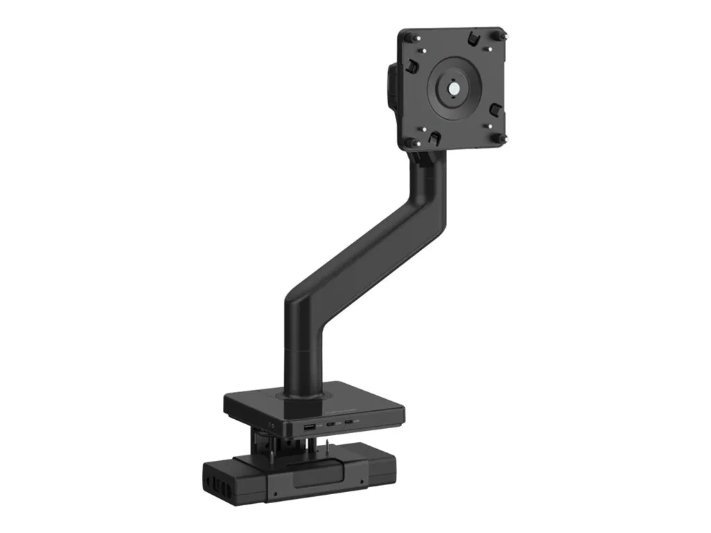 Humanscale M8.1 - Mounting kit (articulating arm) - for flat panel - with charging hub - black with black trim - desk-mountable M81M33CBBTBNA