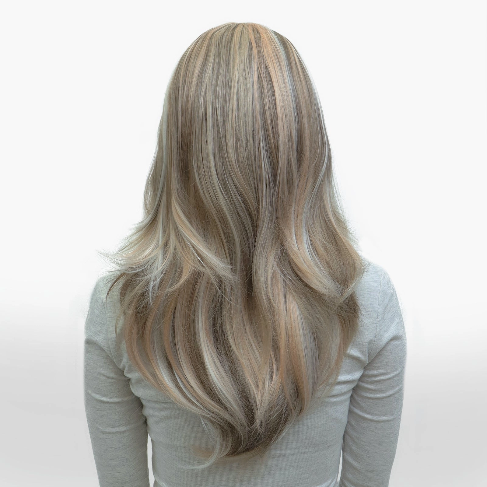 IMstyle Aria calico style grey beige blonde layer cut T-part lace front Glueless wigs TK126-2479