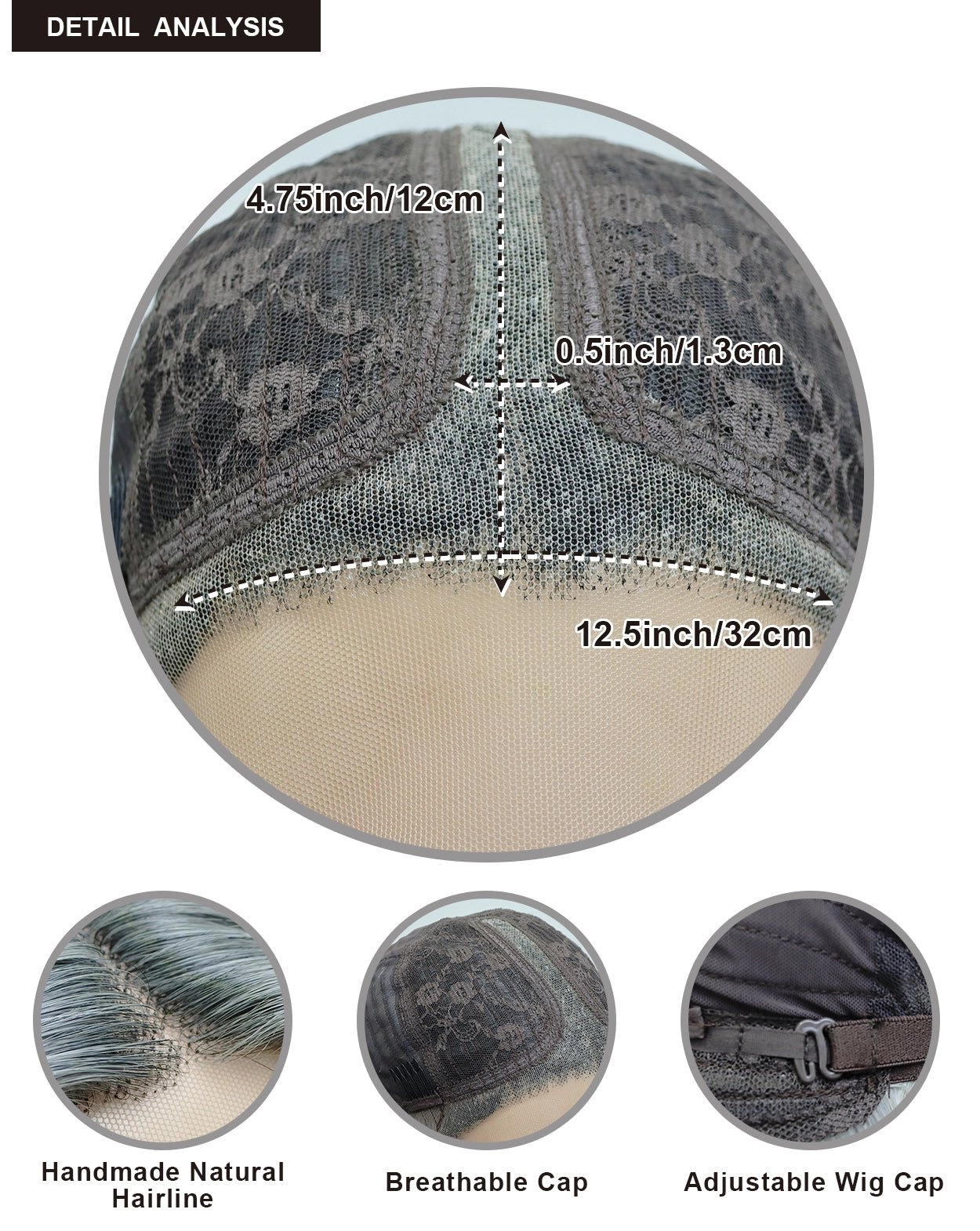 IMstyle Bonnie Ashy Grey T Parting with rooting Natural Glueless Lace Front Wig-TK115-2433