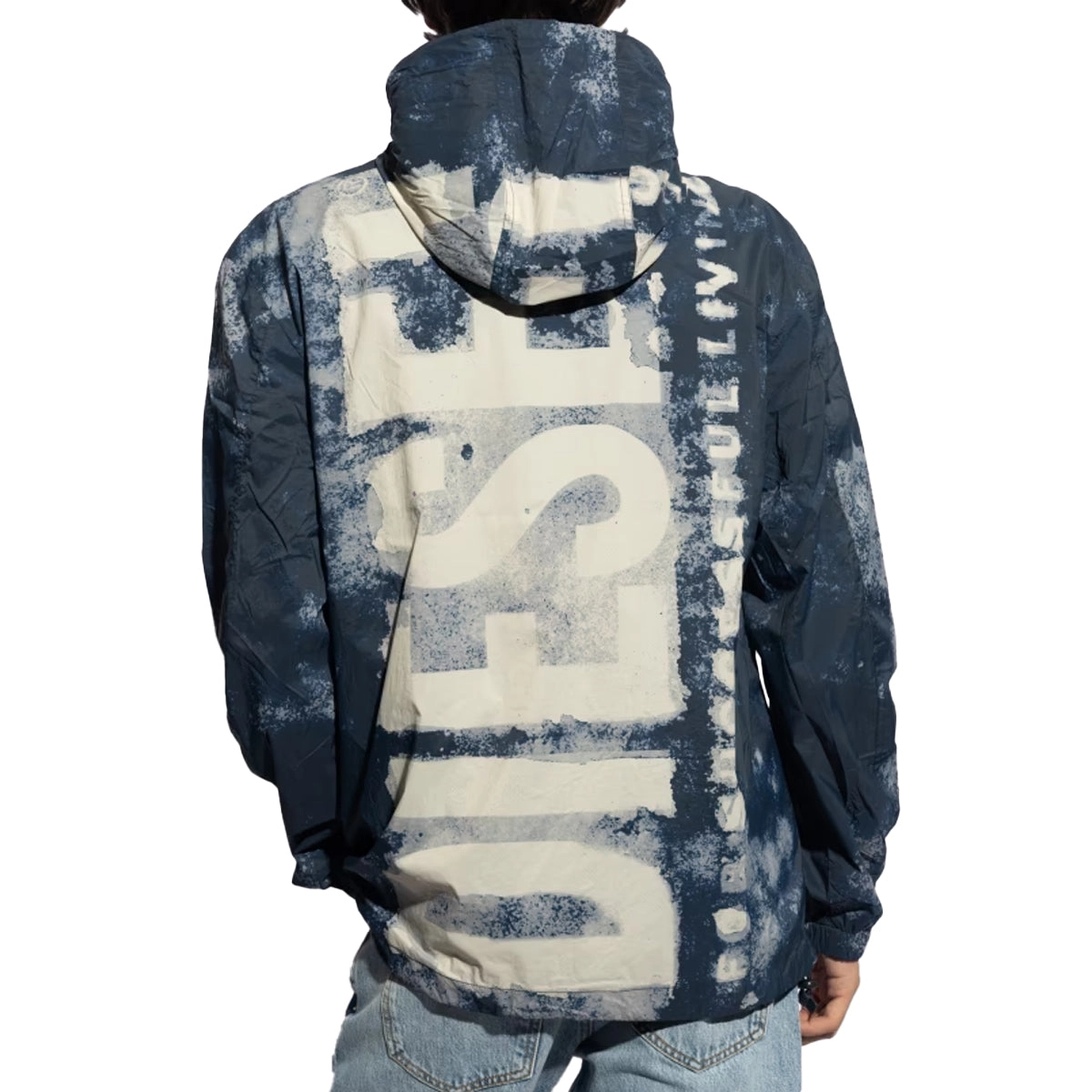 J-Warrett-Logo-Logo Watercolour-effect windbreaker with logo Midnight/Blue