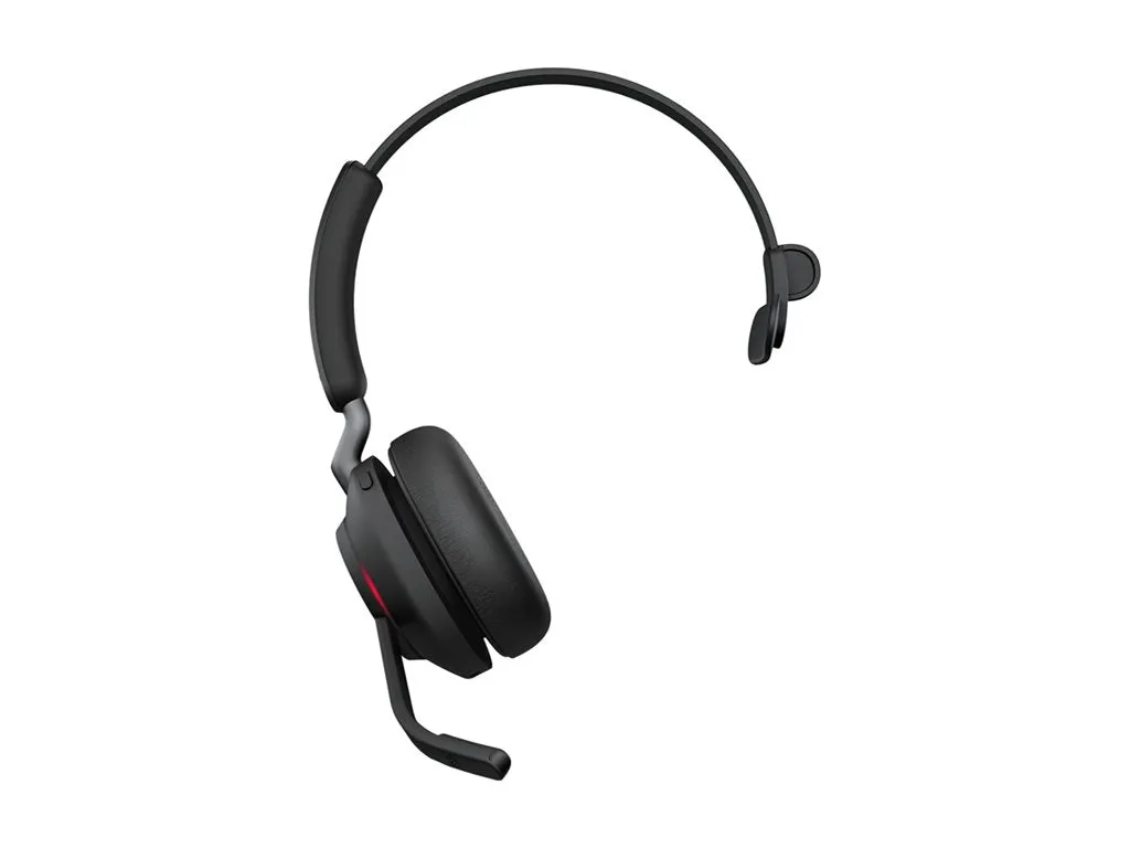 Jabra Evolve2 65 MS Mono - Headset - on-ear - convertible - Bluetooth - wireless - USB-A - noise isolating - black - with charging 26599-899-989