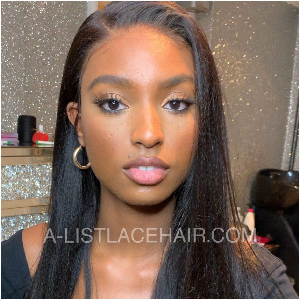JASMAY Light Yaki Straight Glueless HD Lace Front Wig – Pre-Plucked 4C Texture Wig