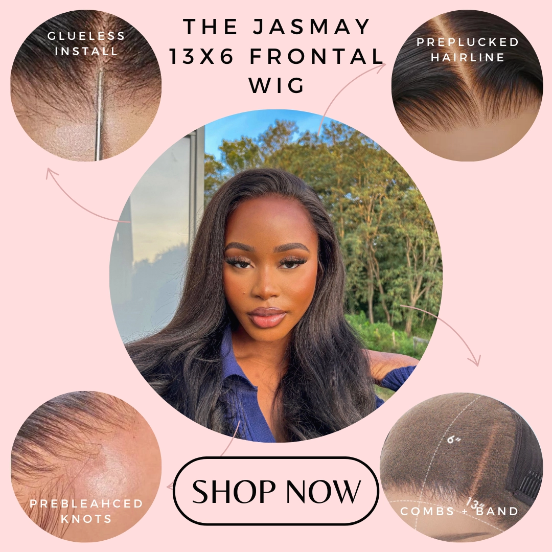 JASMAY Light Yaki Straight Glueless HD Lace Front Wig – Pre-Plucked 4C Texture Wig