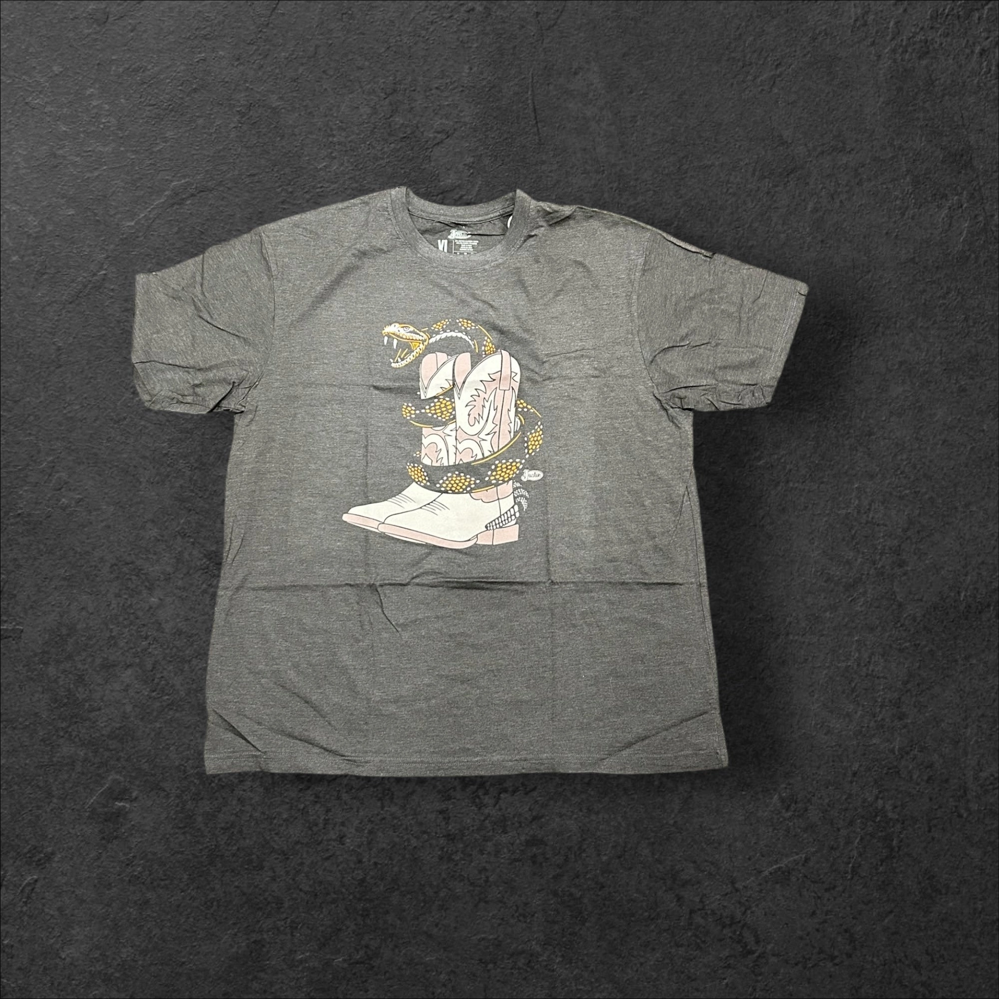 Justin Brands T-Shirt J-G3159 Rattling Boots in Charcoal
