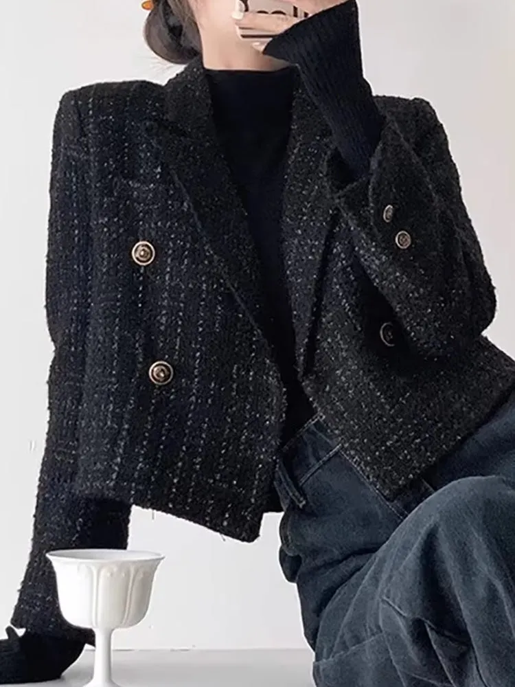 Long Sleeve Office Top Plaid Outerwear