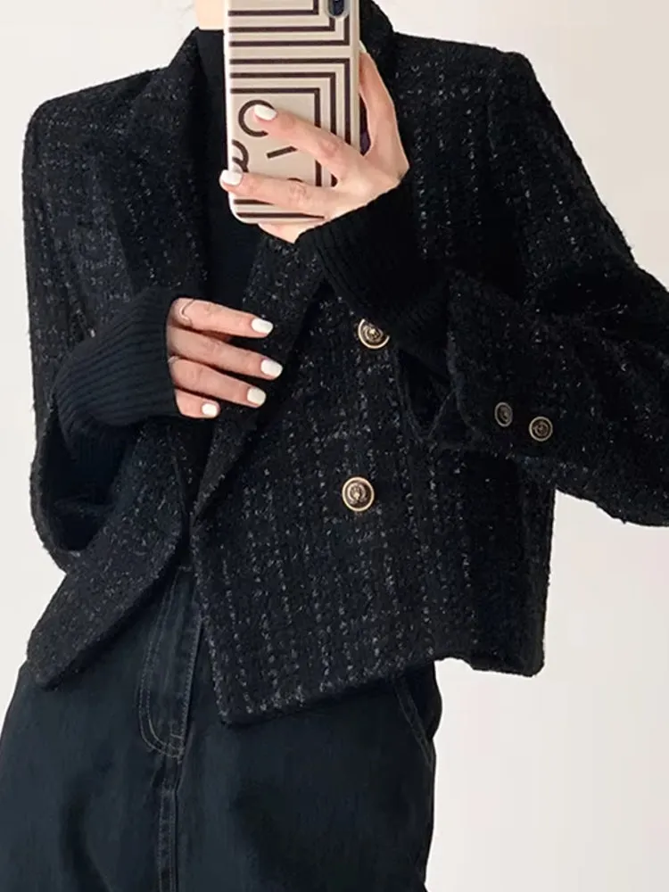 Long Sleeve Office Top Plaid Outerwear