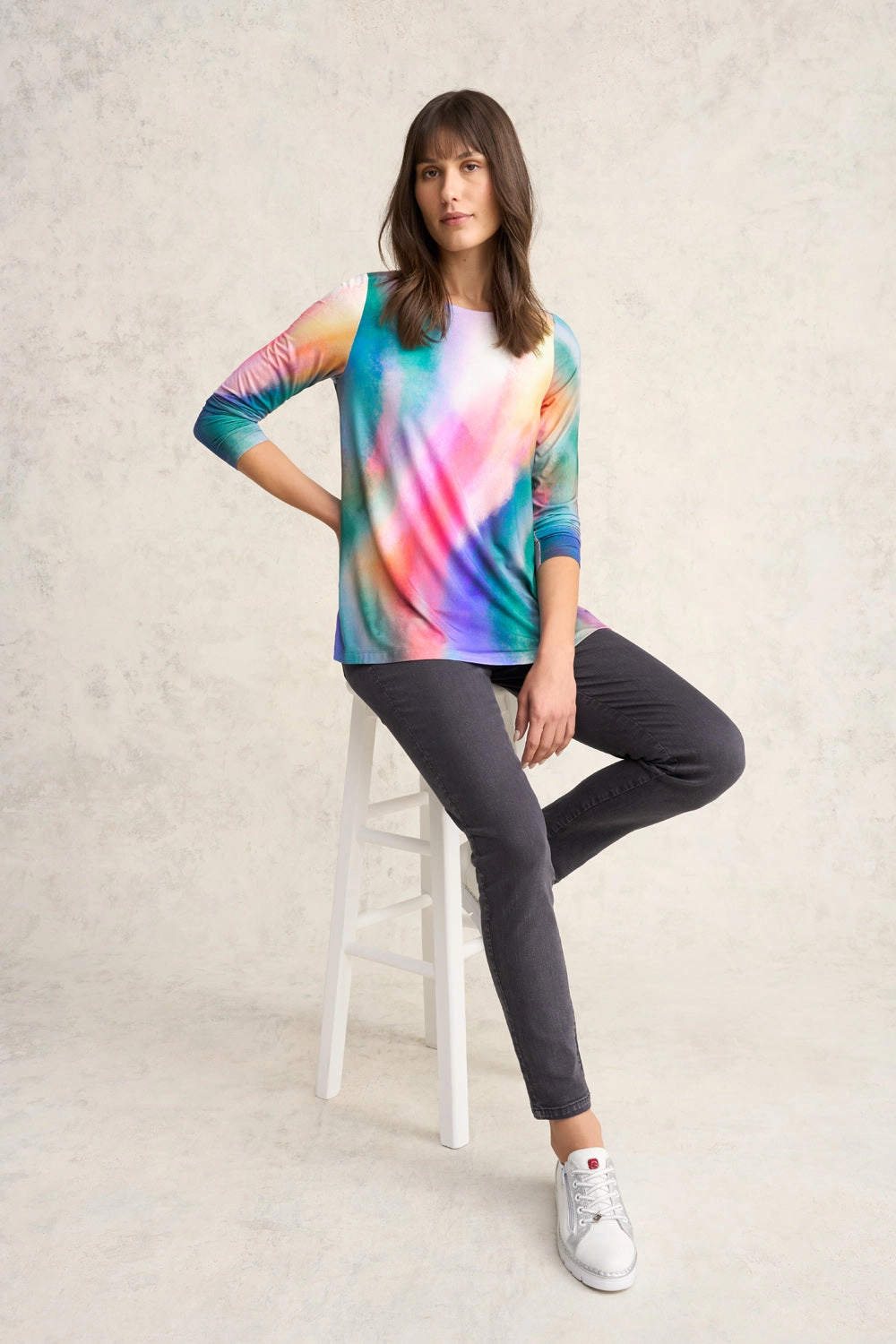 Long Sleeve Swing Tee - Aurora Print