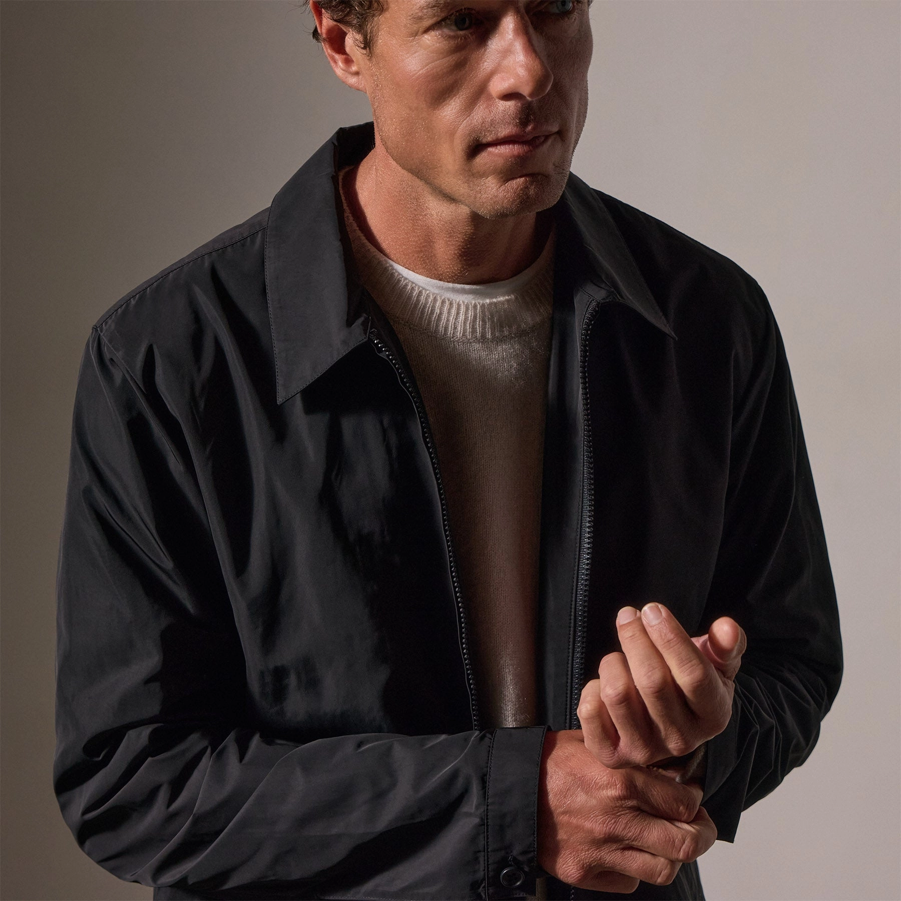 Nylon Coach Jacket - Black