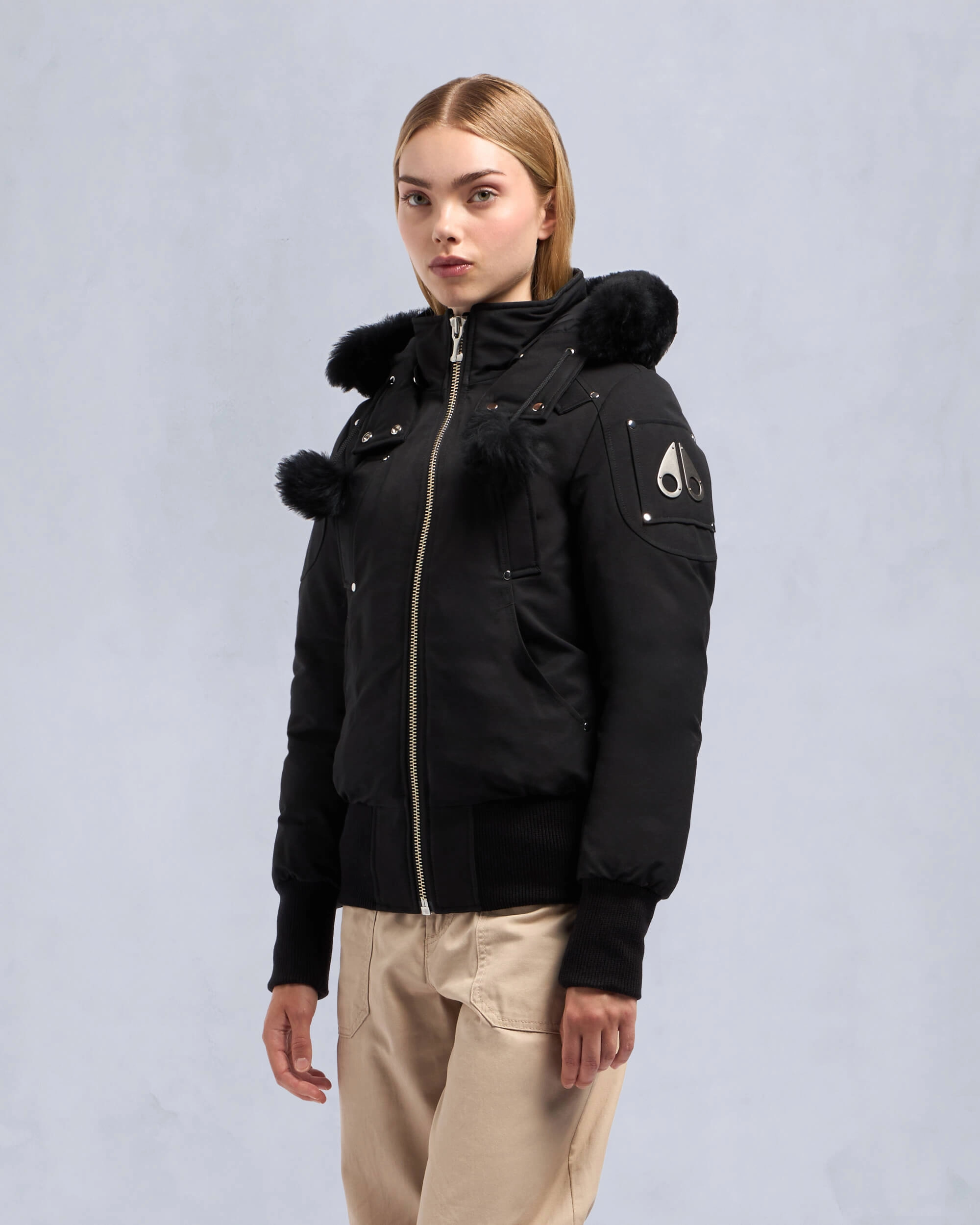 ORIGINAL DEBBIE SHEARLING BOMBER JACKET Black / Black Shearling