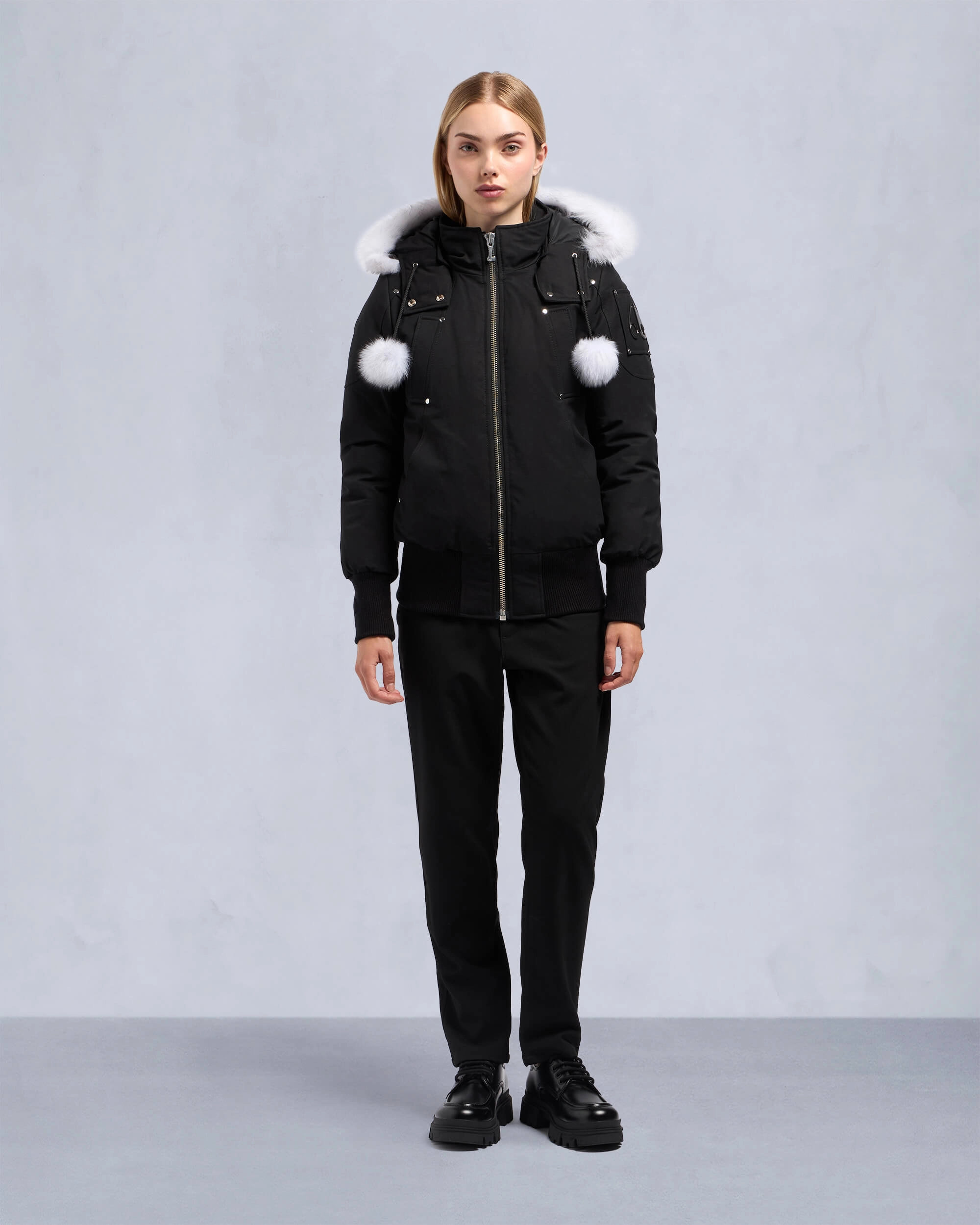 ORIGINAL DEBBIE SHEARLING BOMBER JACKET Black / Natural Shearling