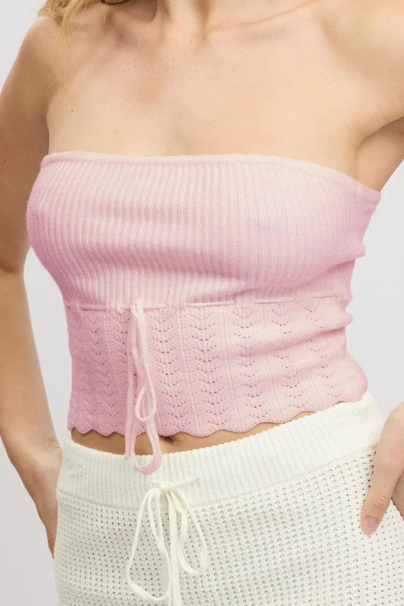 Pink Bandeau Top