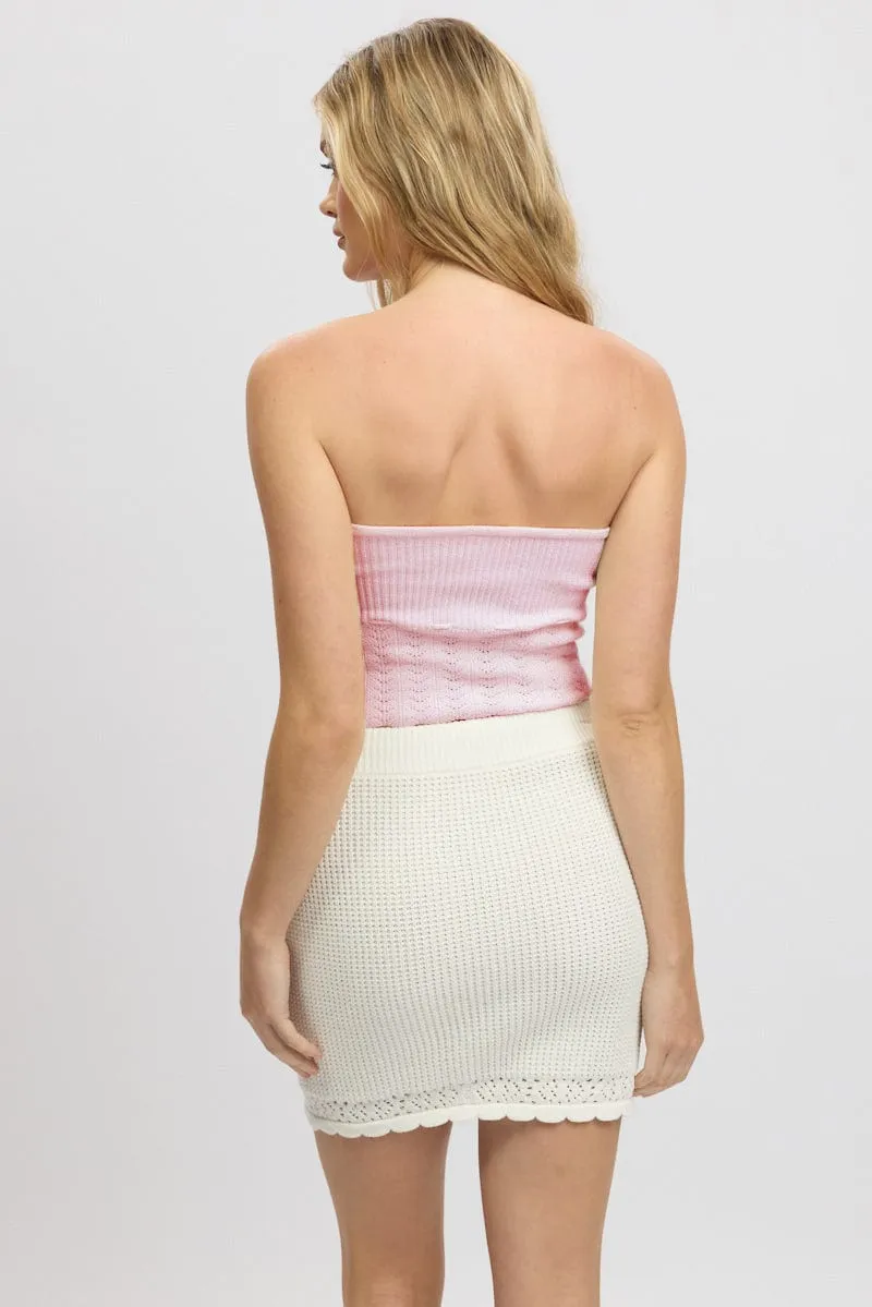Pink Bandeau Top