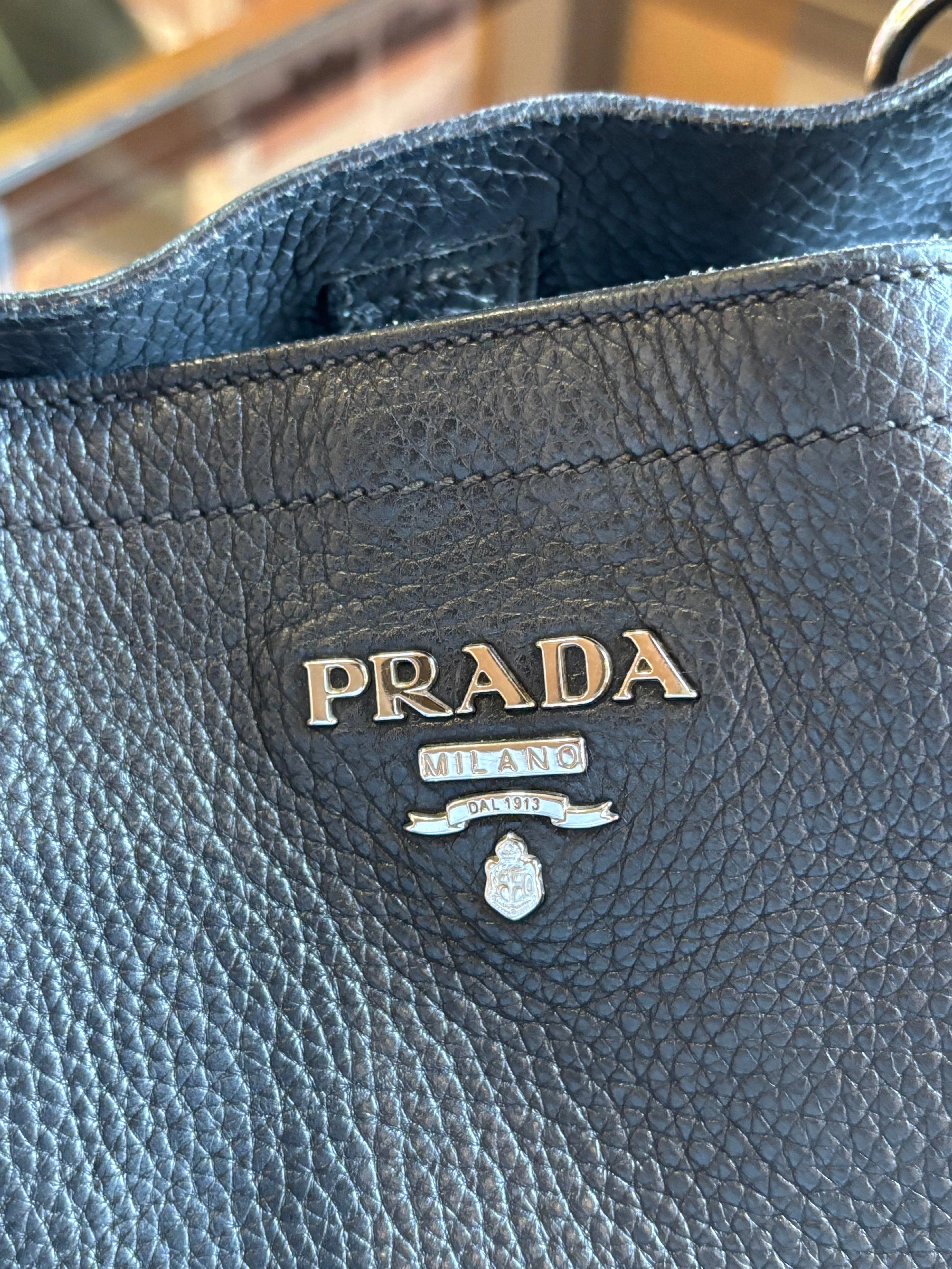 PRADA Black Daino Shoulder Bag ADI1173