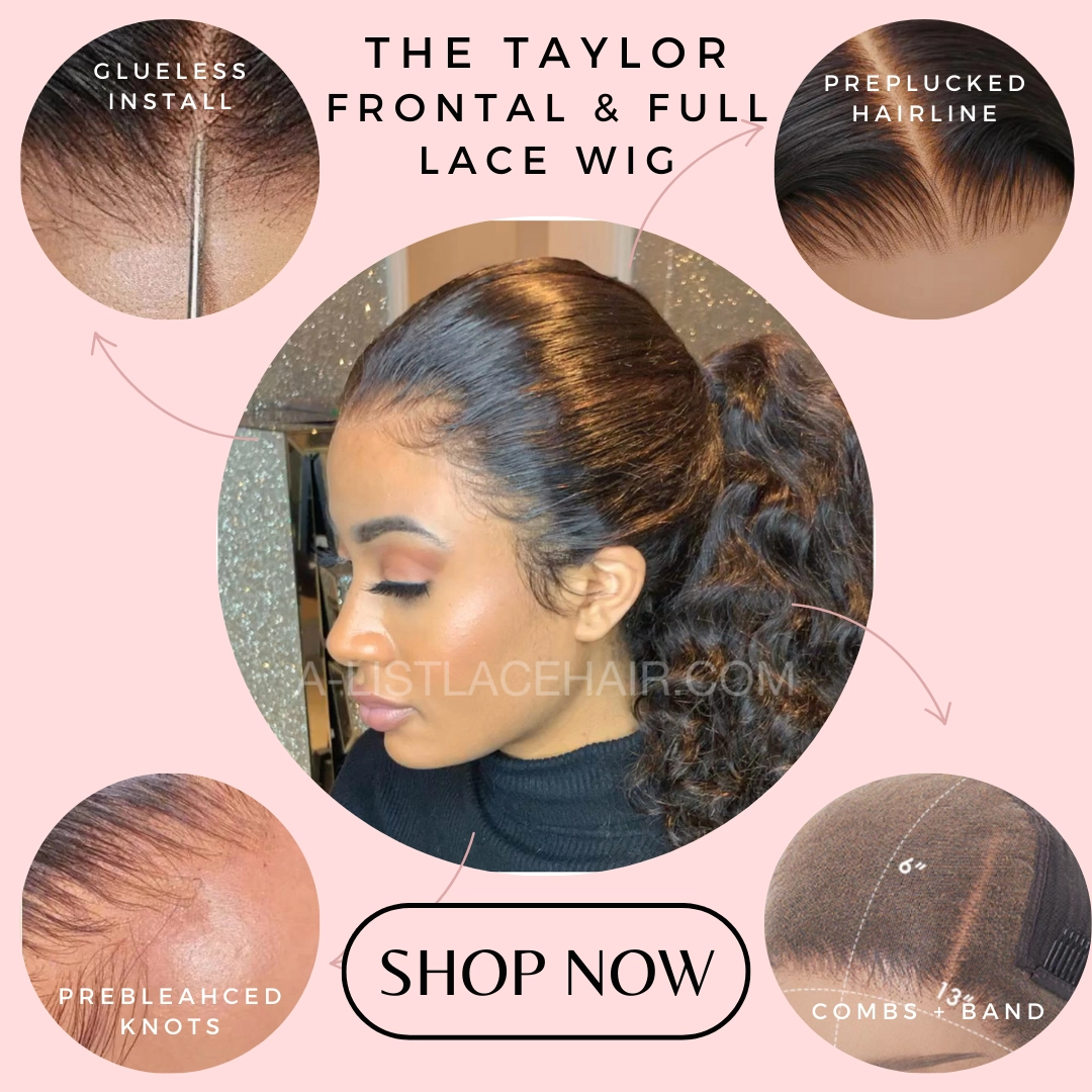 TAYLOR Deep Wave Glueless HD Lace Front Wig – Pre-Plucked Virgin Brazilian Hair