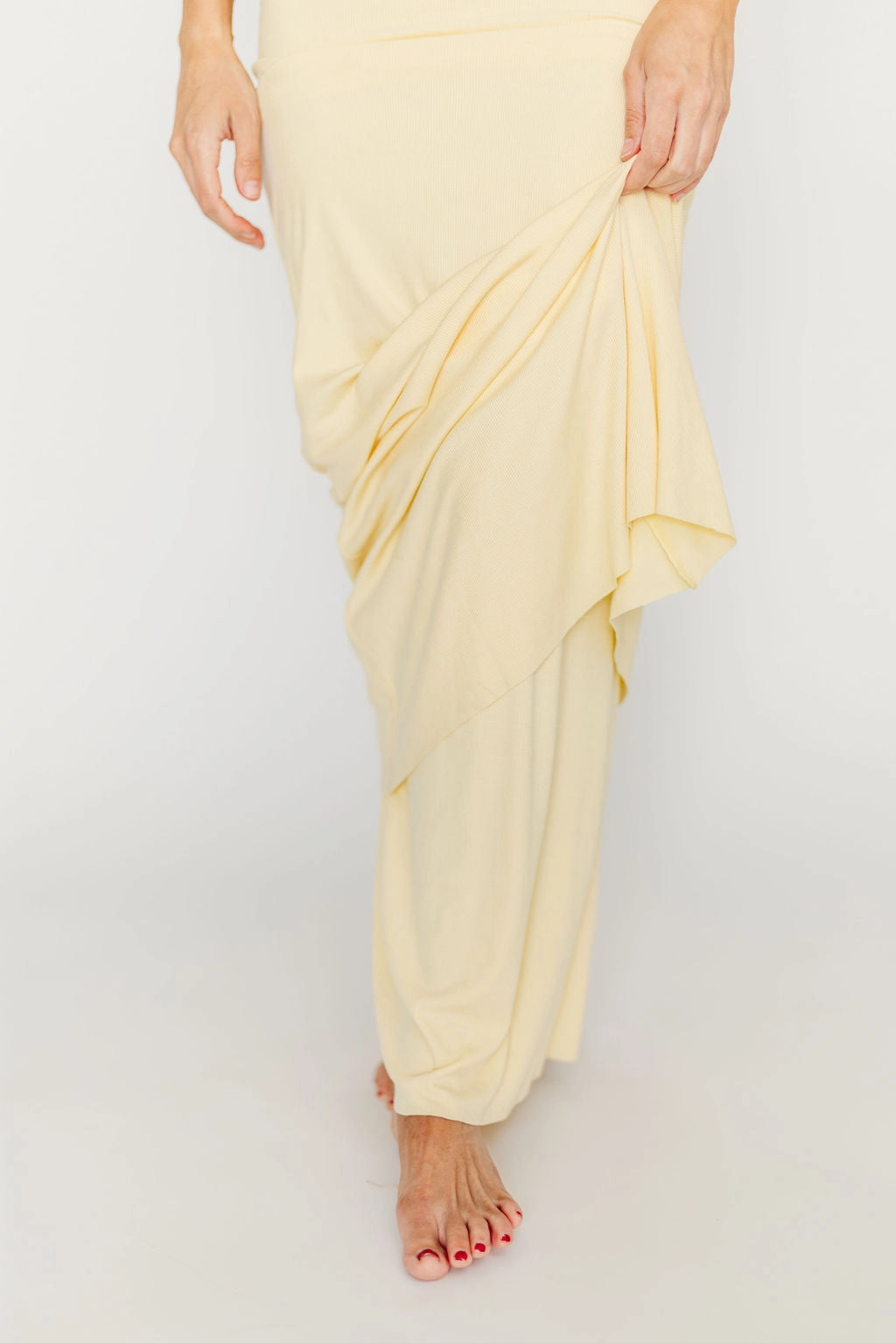 The Charlie Ribbed Maxi Dress in Butter Yellow - Bump Friendly PRE-ORDER 4/22