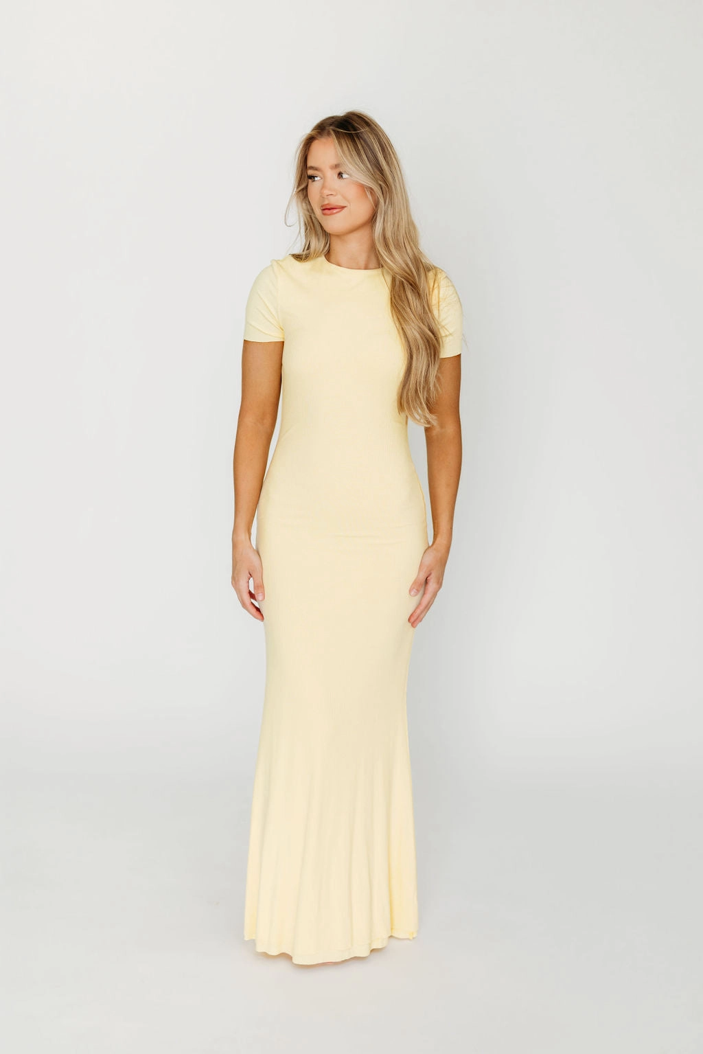The Charlie Ribbed Maxi Dress in Butter Yellow - Bump Friendly PRE-ORDER 4/22