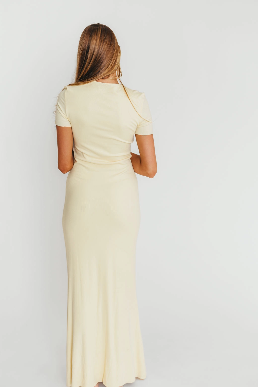 The Charlie Ribbed Maxi Dress in Butter Yellow - Bump Friendly PRE-ORDER 4/22