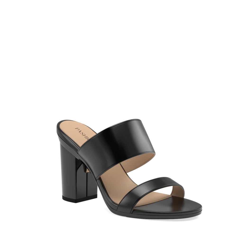 The Slide - Coal   Block Heel Kit 4 Coal