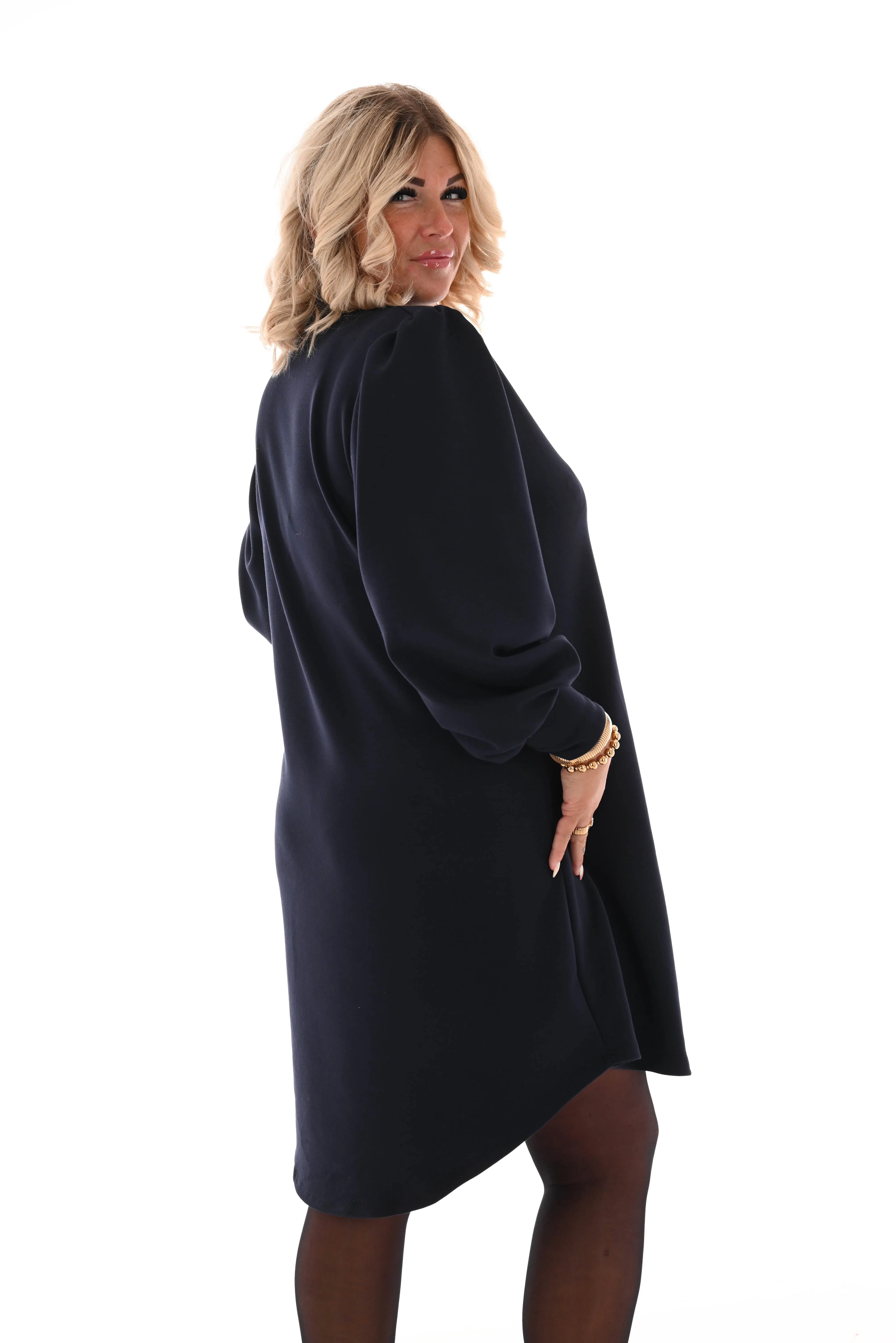 Tuniek v-hals met zakken marineblauw