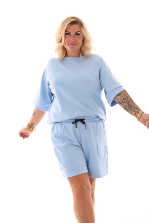 Tweedelig set short uni blauw