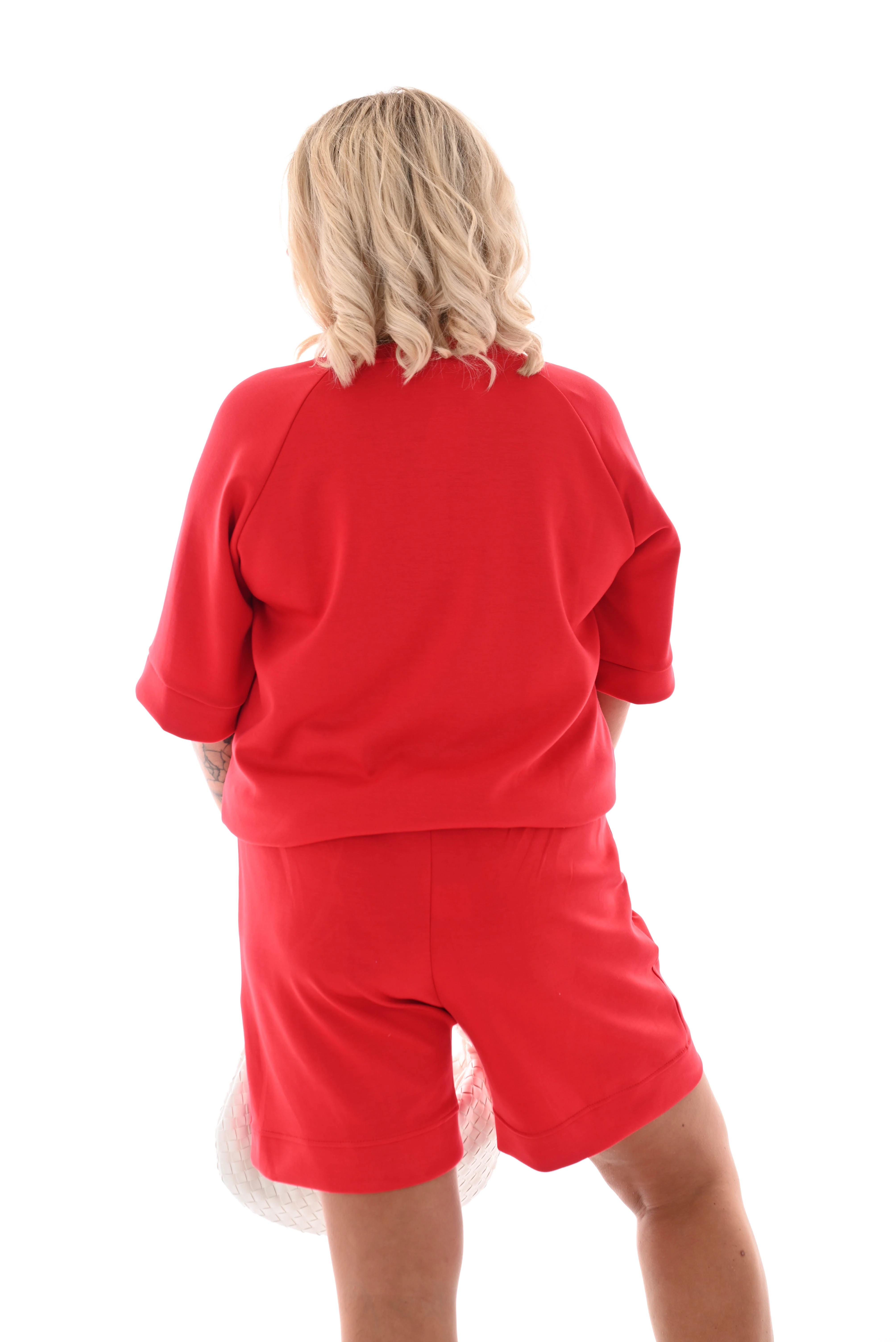 Tweedelig set short uni rood