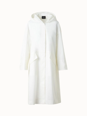 Water Repellent Parka in Cotton Blend with Hood