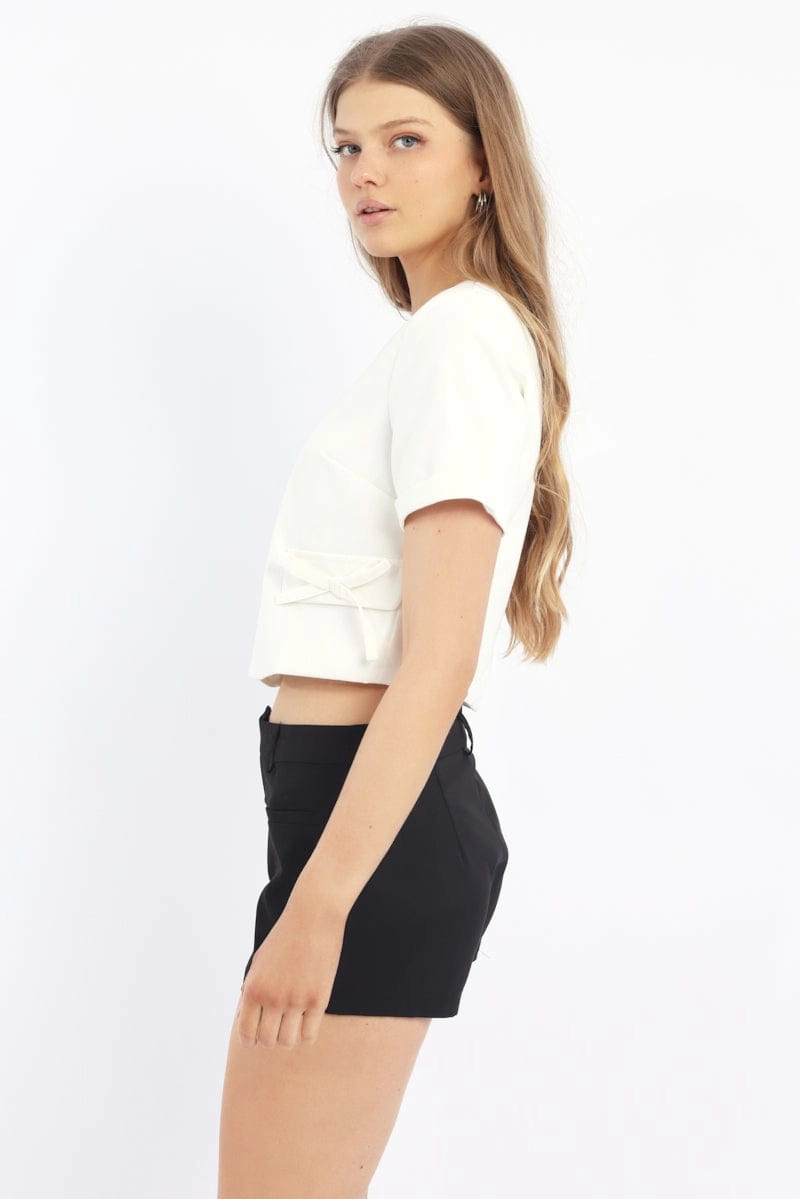 White Tailored Button Up Top